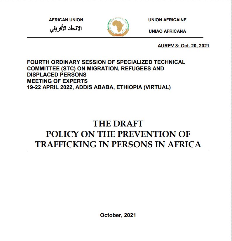 You are currently viewing African Union Releases Draft Policy to Combat Trafficking in Persons in Africa